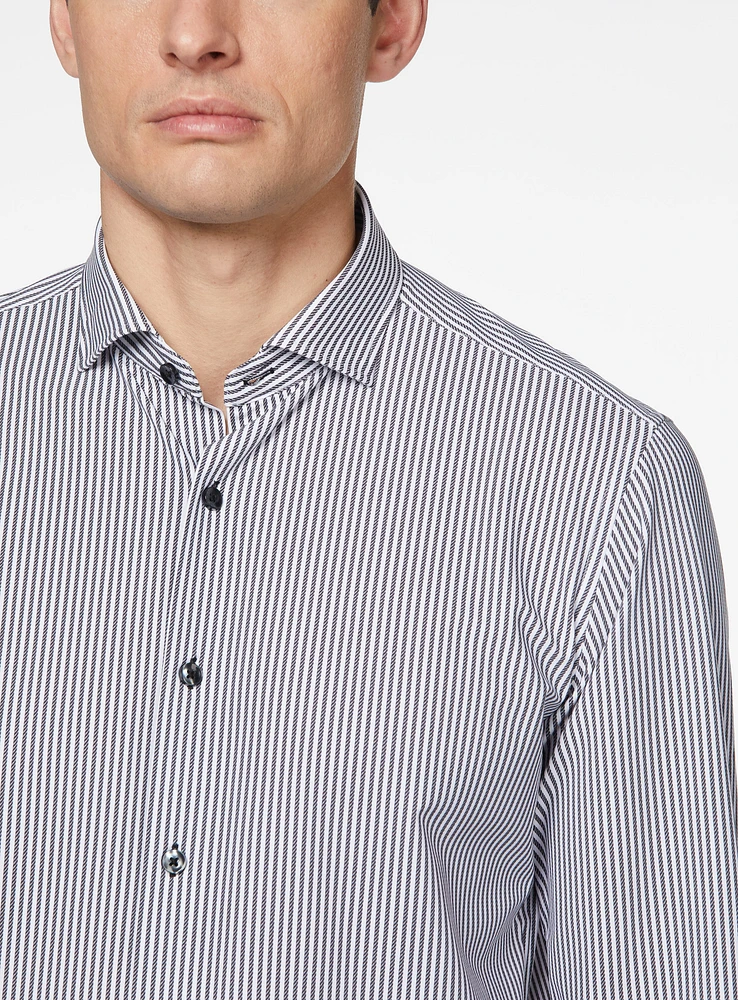 Chemise extensible à imprimé de micro-rayures