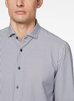 Chemise extensible à imprimé de micro-rayures