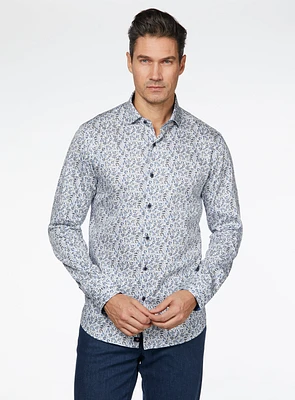 Chemise satinée à imprimé de tulipes