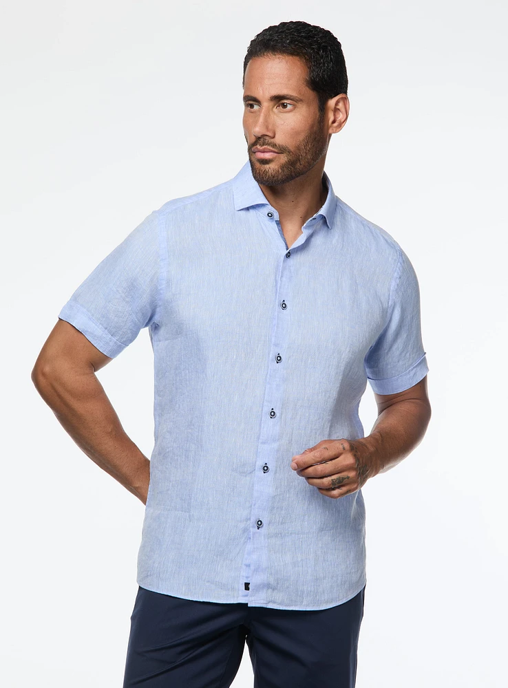Chemise manches courtes en lin