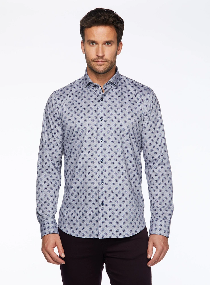 Chemise extensible à imprimé paisley