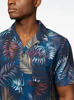 Blue Leaf Print Shirt