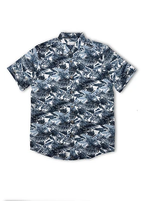 Chemise extensible à motif de feuillage
