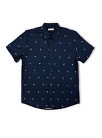 Chemise extensible à motif de flamants rose