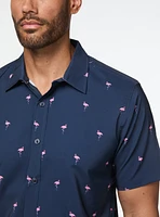 Chemise extensible à motif de flamants rose
