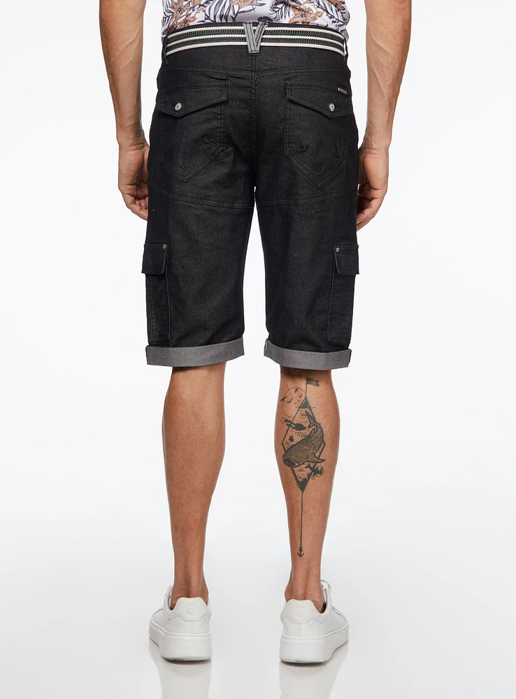 Five Pockets Stretch Denim Bermuda