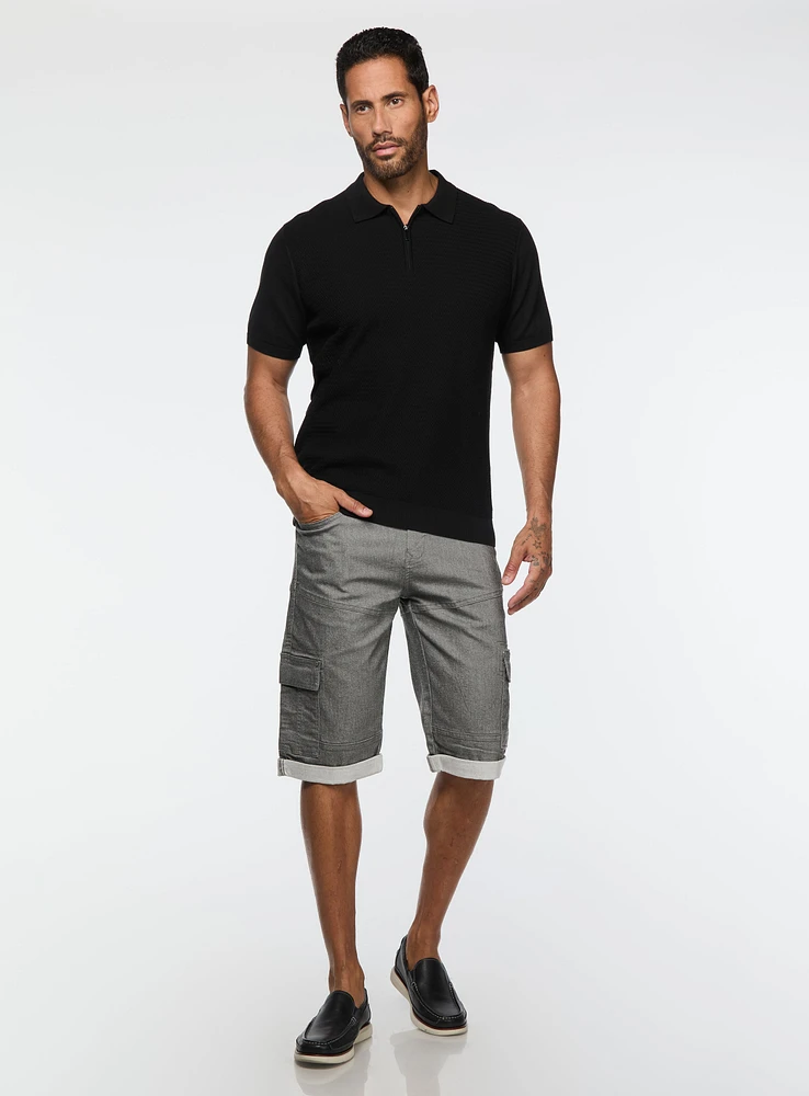 Bermuda en denim extensible cinq poches