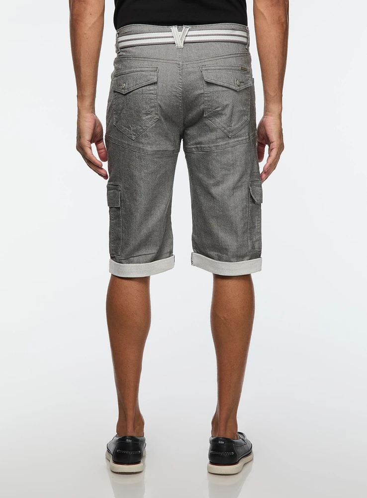 Bermuda en denim extensible cinq poches