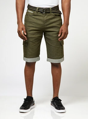 Bermuda en denim extensible cinq poches