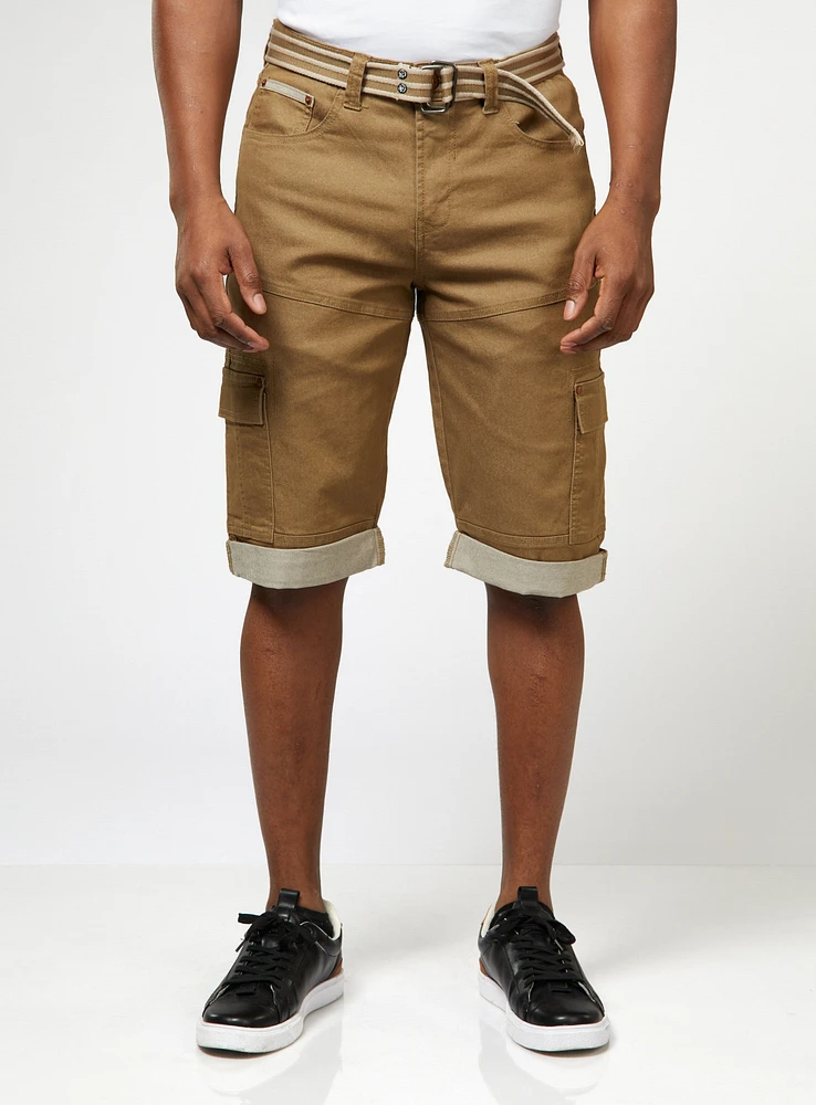 Bermuda en denim extensible cinq poches
