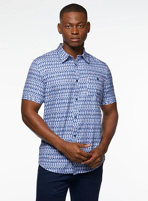 Pebbles Print Short Sleeve Shirt