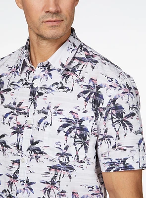 Palm Trees Print Short Sleeve Shirt