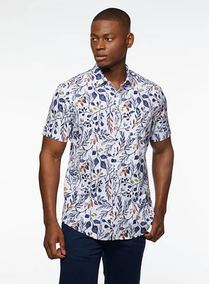 Foliage Print Short Sleeve Shirt