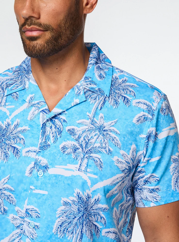 Chemise à imprimé de palmiers