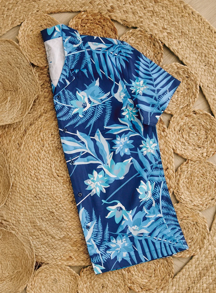Chemise à imprimé de feuillage