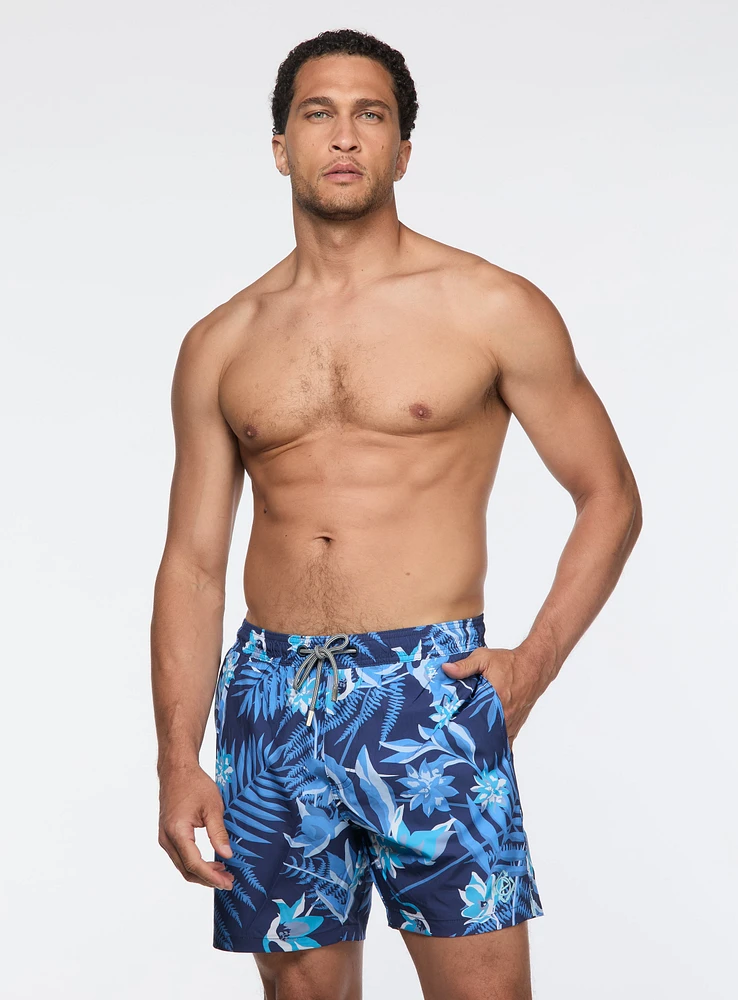 Maillot de bain à imprimé feuillage