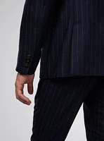 Navy Taupe Striped Suit