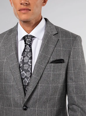 Grey Windowpane Check Suit