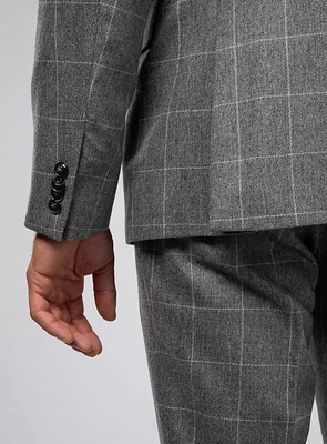 Grey Windowpane Check Suit