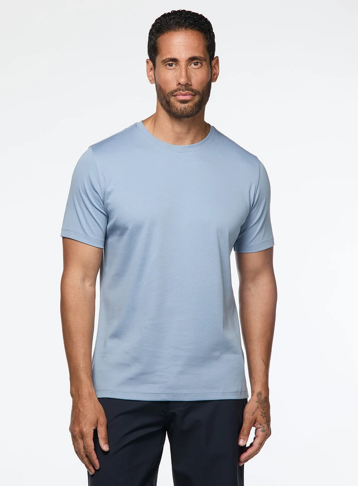 T-shirt col rond en coton pima