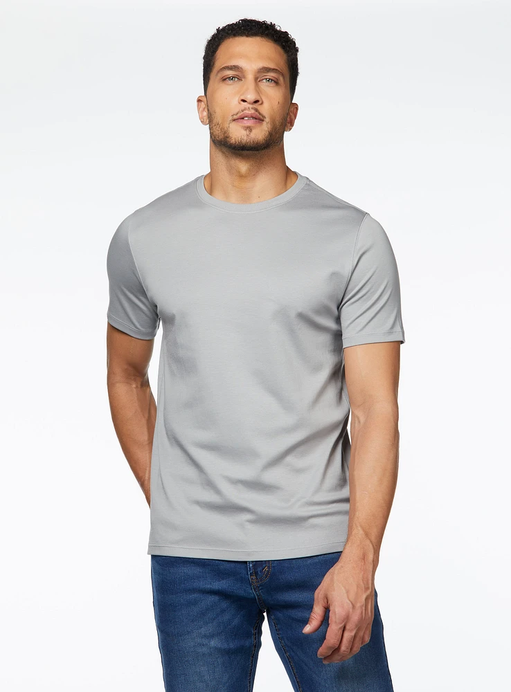 T-shirt col rond en coton pima