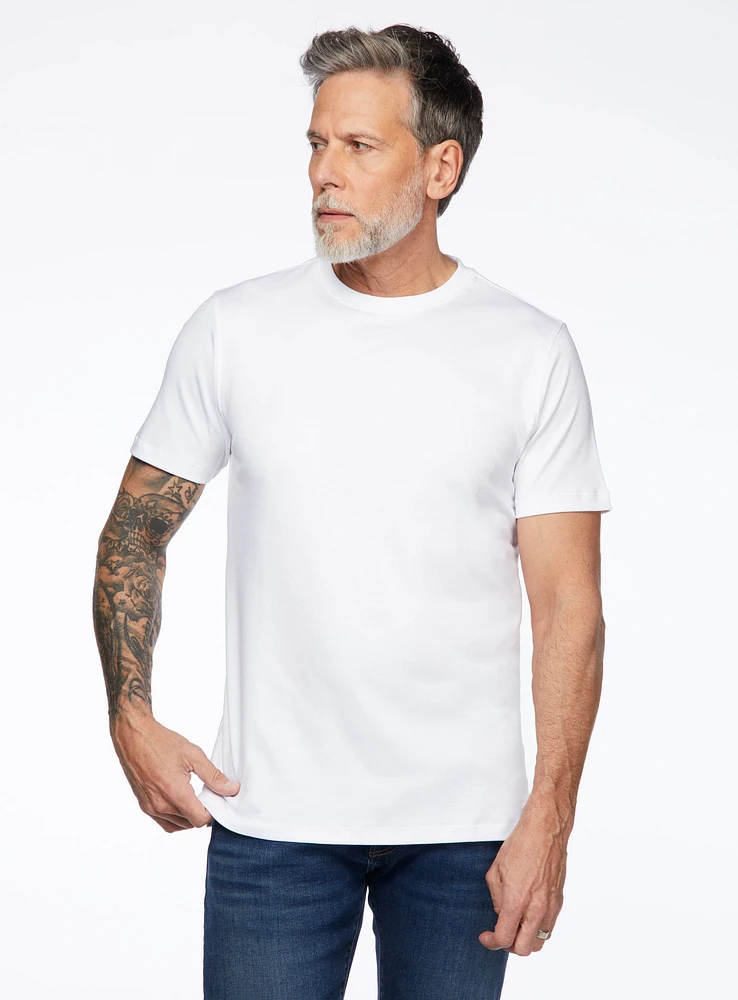 T-shirt col rond en coton pima