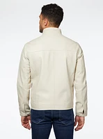 Manteau en cuir crème