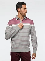 Red and Grey Striped Sweater
