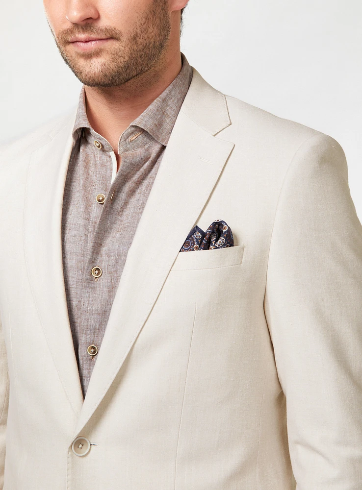 Linen Effect Beige Suit