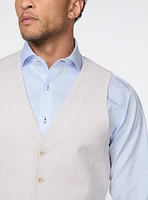 Linen Effect Beige Vest