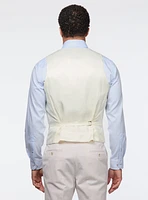 Linen Effect Beige Vest