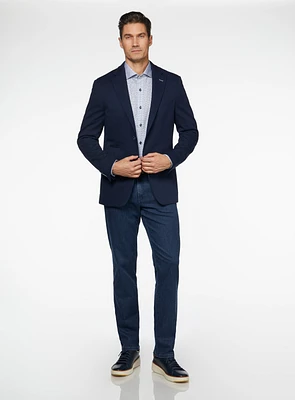 Navy Textured Knit Sport Jacket