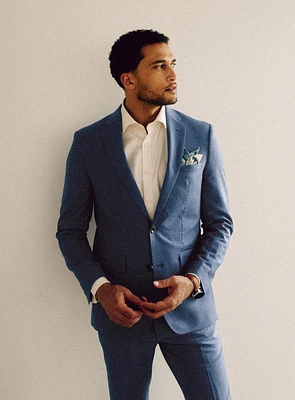 Turquoise Crosshatched Suit
