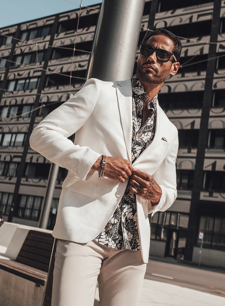 Veston en sergé blanc