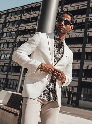 Veston en sergé blanc