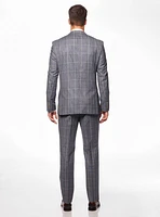 Beige Check Blue Suit