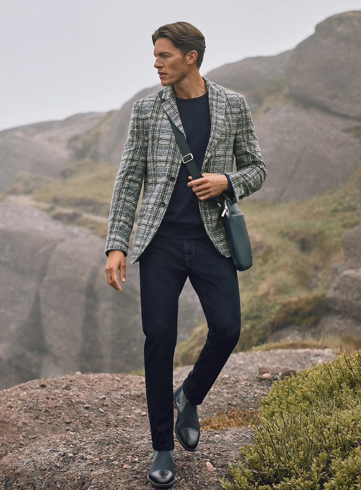 Brown Check Blue Sport Jacket