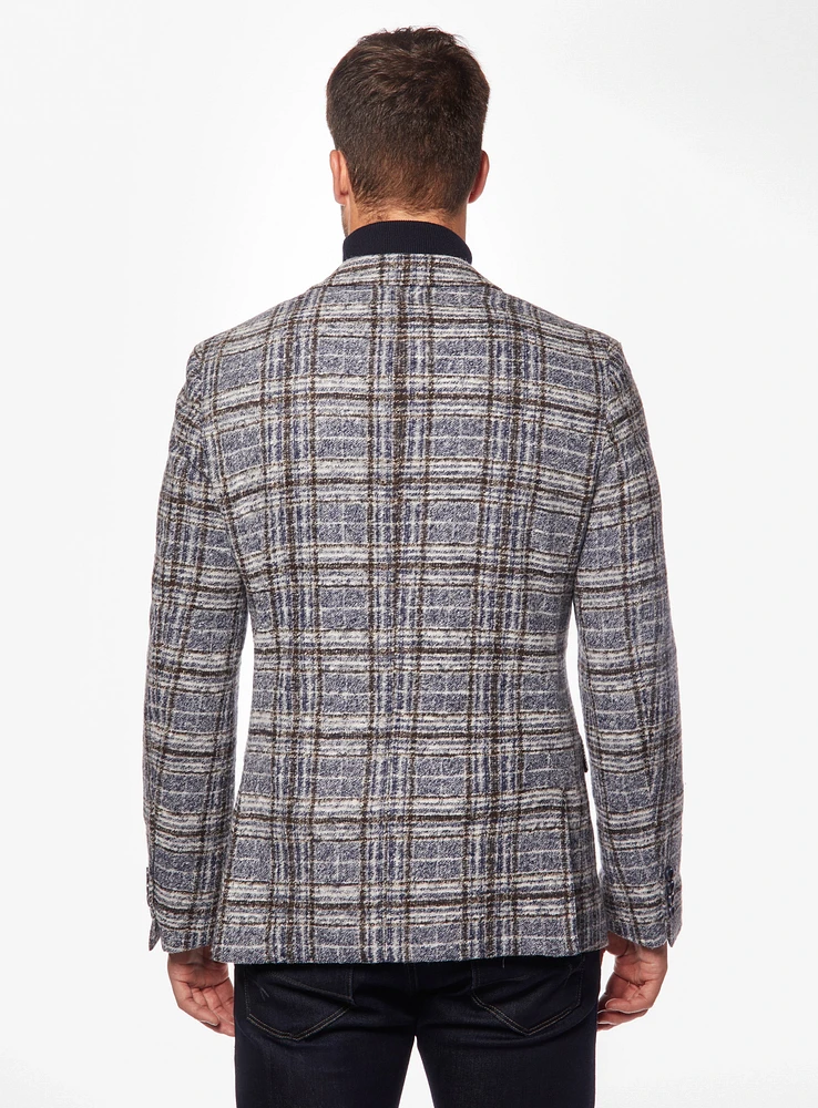 Brown Check Blue Sport Jacket