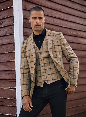 Beige Checked Sport Jacket