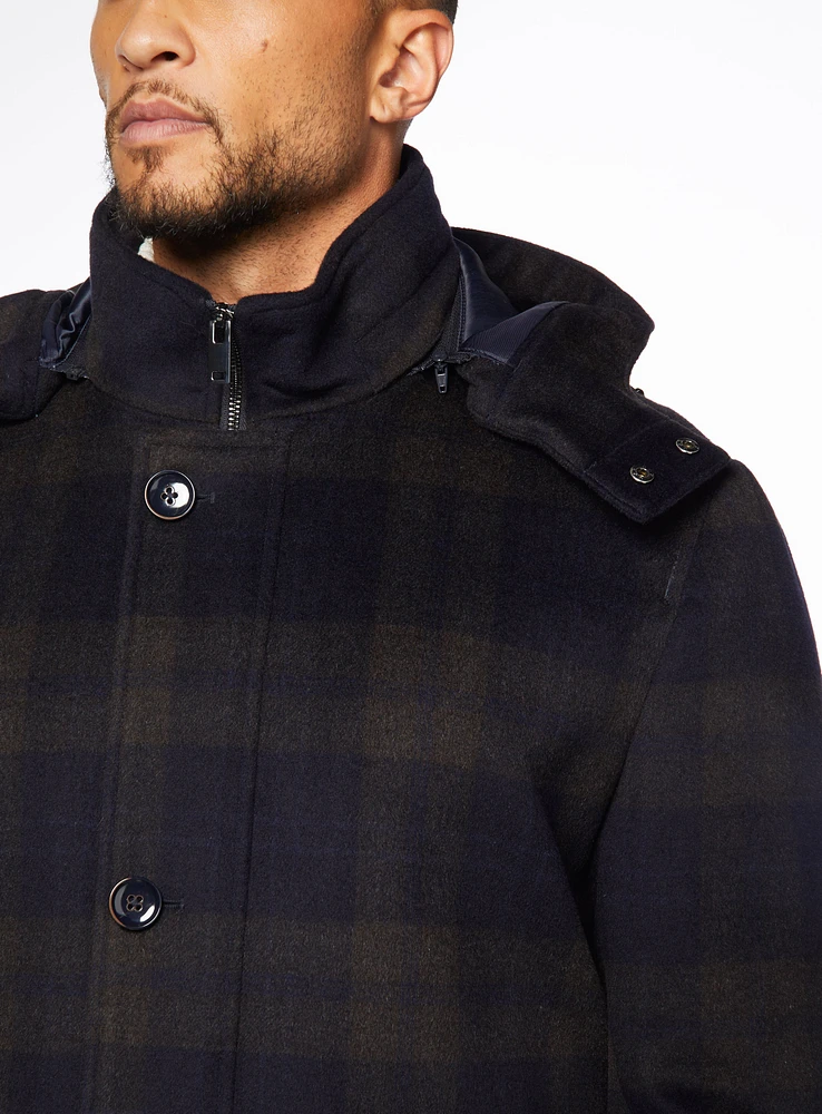 Checked Pea Coat