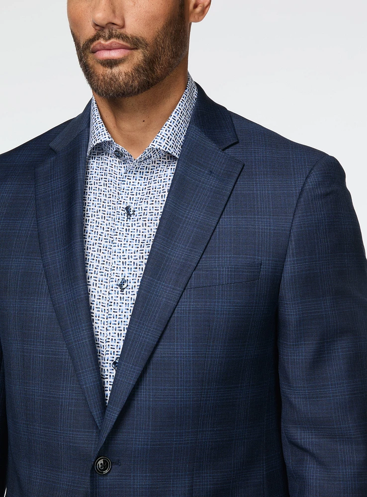 Navy Subtle Check Suit