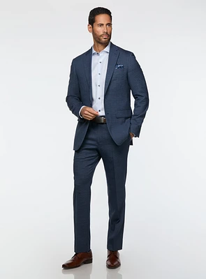 Textured Navy Suit