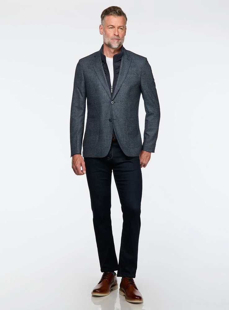 Veston marine en tricot bouclé