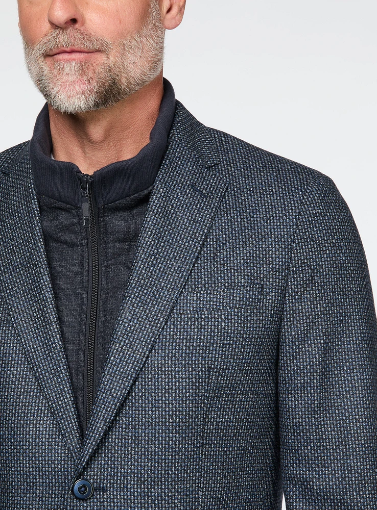 Veston marine en tricot bouclé