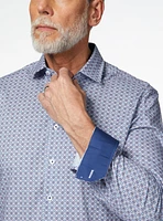 Chemise bleue à médaillons