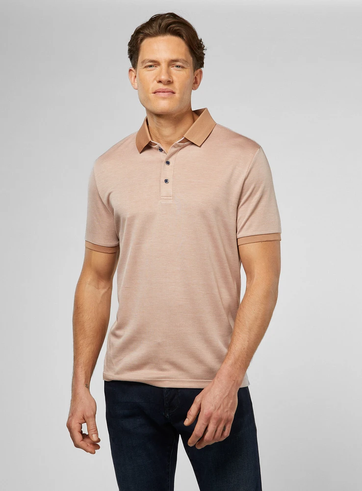 Polo pique à col contrasté