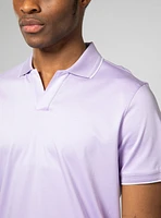Polo uni à col johnny