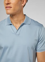 Polo uni à col johnny