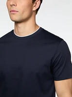 T-shirt à col rond contrastant