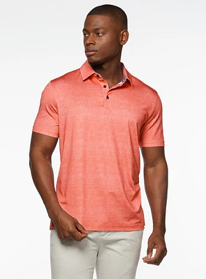 Polo performance hachuré corail